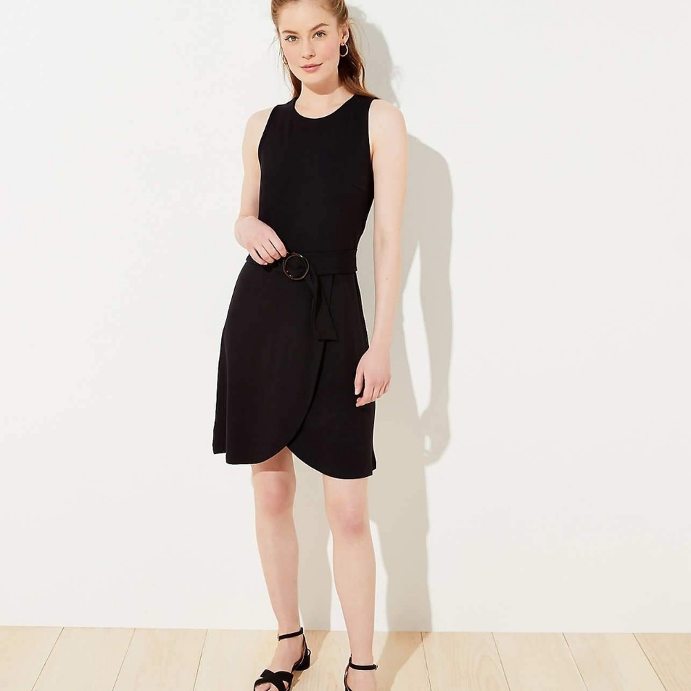 Tortoiseshell Print Buckle Belted Wrap Dress